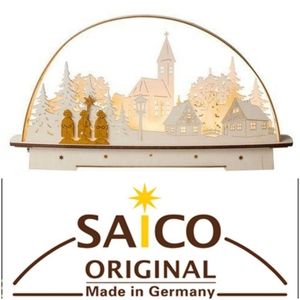 *RETIRED* Saico Germany Large 18" Wooden LED Light Arch CAROLERS Erzgebirge